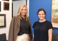 Columbia researcher Elisa Konofagou with Mareva Grabowski-Mitsotakis